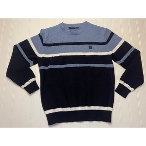 Mayoral Nukutavake Striped Blue Wool Blend Sweater - Size Boy's 12 - Picture 1 of 5