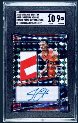 2022-23 Panini Spectra RPA Auto Christian Koloko Interstellar Prizm /49 SGC 9 - Image 1 of 2