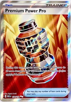 Tarjeta Entrenador Pokémon Premium Power Pro SECRET RARA 174/132 2025 Mega Evolution Foto 1 de 2