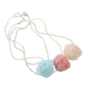  3 Pcs Collana Girocollo Perline Con Fatta Mano Gioielli Da Sposa - Foto 1 di 12