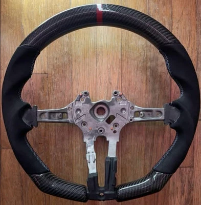 OEM BMW M3 M4 F80 F82 Carbon steering wheel with alcantara leather - Image 1 of 4