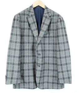 SUITSUPPLY Havana Blazer UK48R Men's Grey Wool-Cashmere Check Smart Jacket - Picture 1 of 8