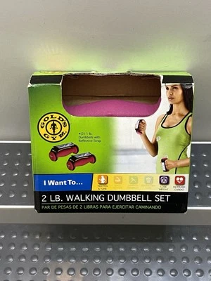 Golds Gym Walking Dumbbells Pair of 2 lb Aerobic Weights and Handles PINK - Image 1 of 4