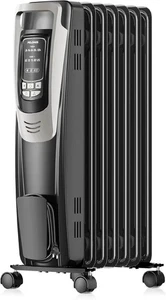 PELONIS Radiator Heater for indoor use Large Room with Remote, Silver - Picture 1 of 3