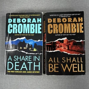 Deborah Crombie 2 Paperback Book Lot ~ A Share in Death & All Shall Be Well - Picture 1 of 11