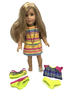 American Girl Doll Lea Clark 2016 Girl Of The Year Retired With Outfits - Picture 1 of 13