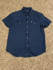 Polo Ralph Lauren Boys' Cotton Denim Looking Short Sleeve Shirt Size L (14-16) - Picture 1 of 3