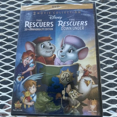 DVD 2 Movie Disney Rescuers 35th Edition/ Rescuers Down Under Set NEW - Image 1 of 2