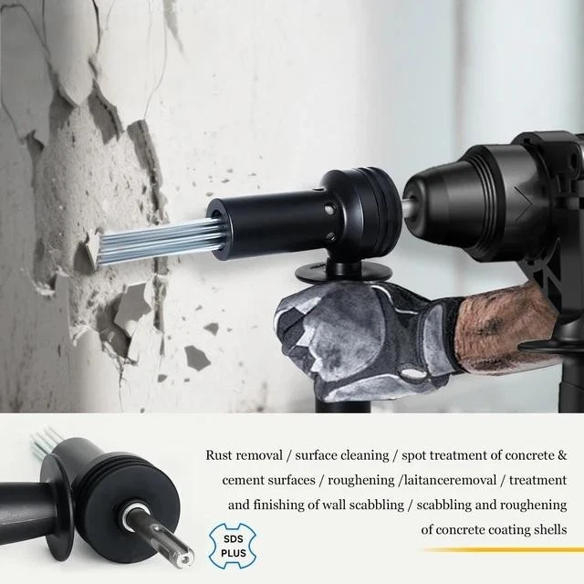 SDS Plus Electric Hammer Needle Scaler Adapter for Rust Removal Concrete Drillin - Imagen 1 de 4