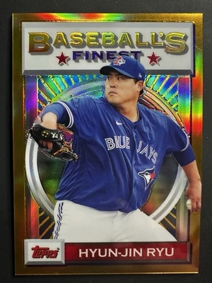 2020 Topps Finest Flashbacks Gold Refractor /50 Hyun-Jin Ryu #172 - Image 1 of 2