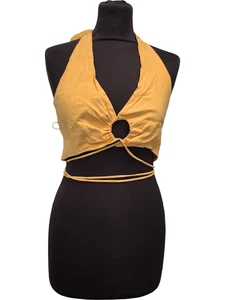 Zara Halter Top Yellow Ring Detail Size M T2870 JNR83 - Picture 1 of 6