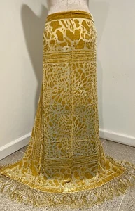 GOLD  Silk Chiffon Velvet Burnout Scarf  40”x40” Wide - Picture 1 of 4
