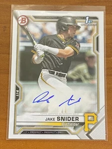 ⚾ 2021 Topps Bowman Baseball Rookie Auto #PAPR-JS Jake SNIDER ⚾ - Picture 1 of 2