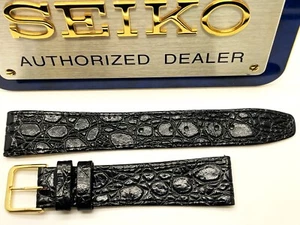 LASSALE (by Seiko) MEN'S 18MM BLACK REPLACEMENT LEATHER DRESS WATCH BAND 033-18 - Picture 1 of 5