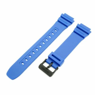 Genuine Casio Watch Band f/ ILLUMINATOR F-108 F-108WH-2A Blue Resin Rubber Strap - Image 1 of 2