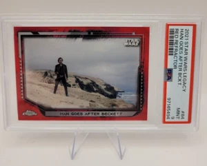 POP 1! 2021 Topps Chrome Star Wars/5 Han Goes After Beckett Red Refractor PSA 9 - Imagen 1 de 5