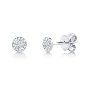 Ohrstecker 0,07 kt 14 kt Weißgold Diamant Pave - Bild 1 von 1