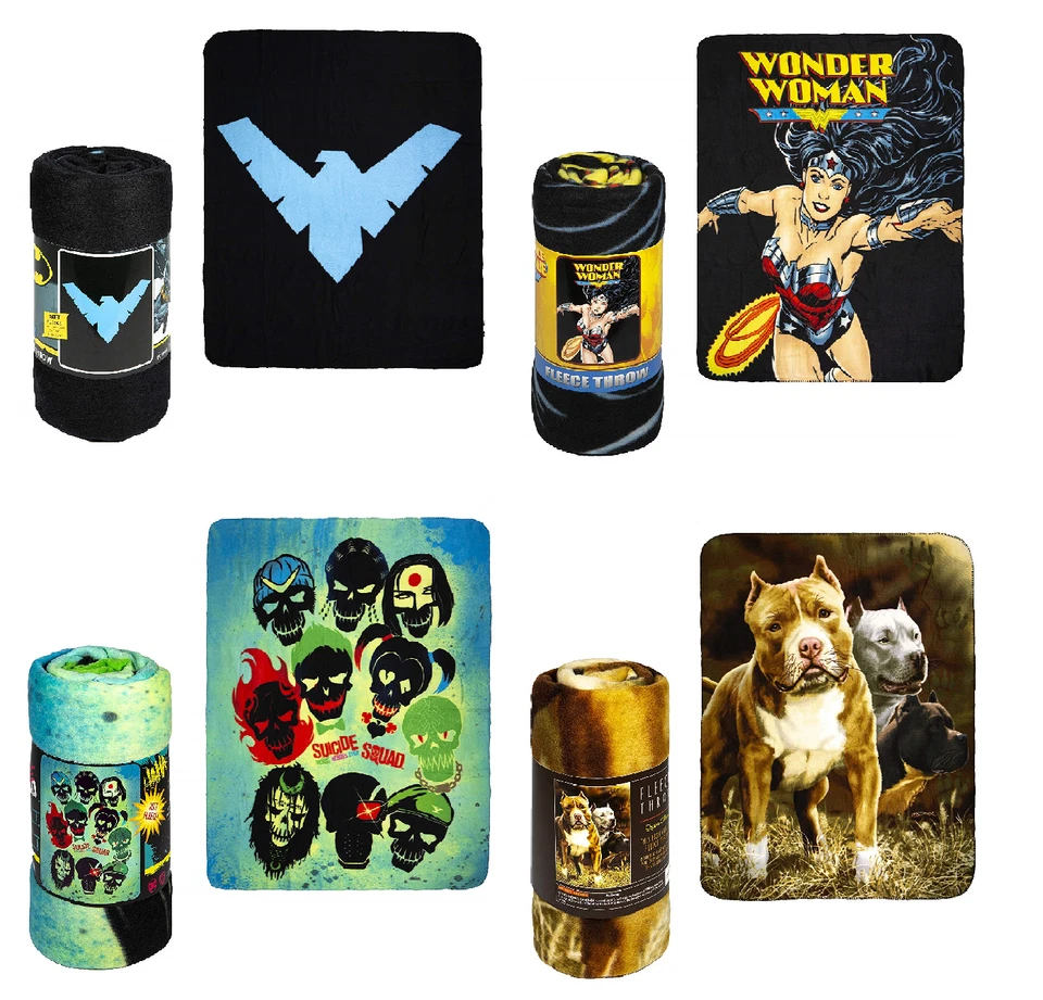 Manta polar Marvel DC Batman Flash Superman Wonder Woman Monroe Pitbull Foto 1 de 1