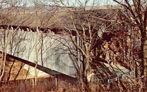Postcard IN: Blue Creek Covered Bridge, Franklin County, Indiana, Chrome - Picture 1 of 2