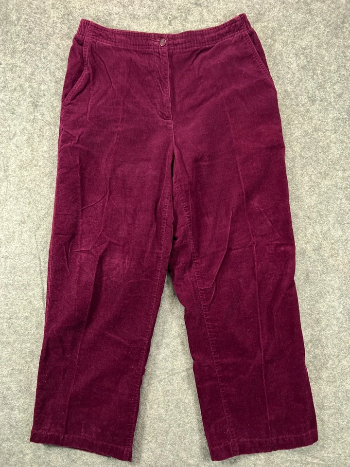 White Stag Pants Womens 12 Red Wine Corduroy Chino Elastic Casual Ladies 30x25.5 - Image 1 of 4