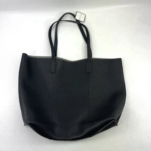 Macy's Black Faux Leather Women's Tote Bag Big Size - Picture 1 of 12