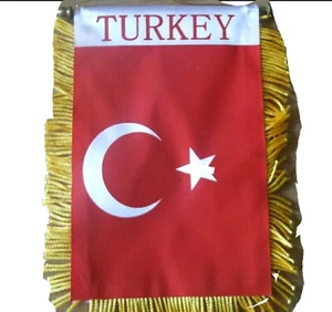 Turkey Turkish Mini Banner Flag Car Home Window Rearview Country Gift - Picture 1 of 3