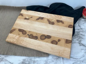Wood cutting board - handmade, maple with end grain pattern, butcher block - Picture 1 of 4