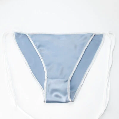 Mujer 100% Seda Bikinis Ropa Interior Bragas Blanco Tangas Corbata Lateral Panty Lencería Foto 1 de 4