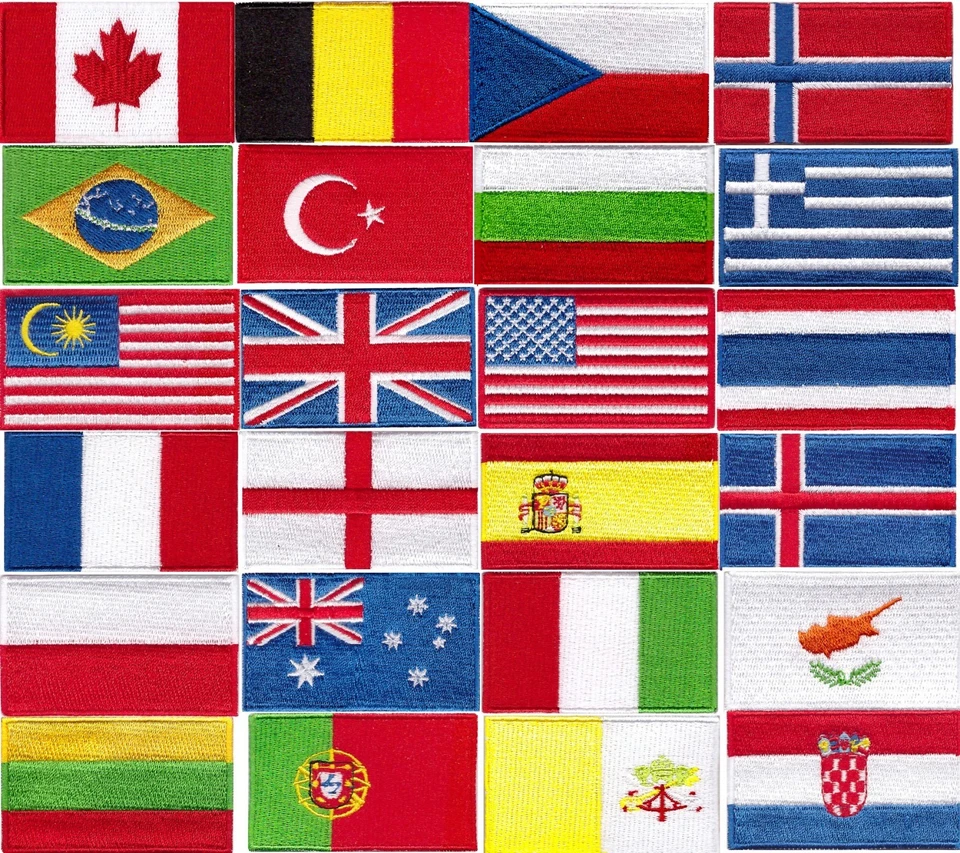 National Country Flag Patch | Iron-On/Sew-On Embroidered Cloth Patch/Badge - Image 1 of 4