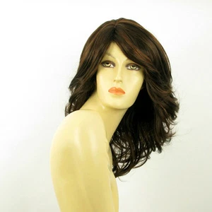 mid length wig for women wavy chocolate copper wick ref MAELYS 6h30 PERUK - Picture 1 of 8