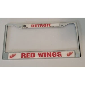 Detroit Red Wings NHL Chrome Metal License Plate Frame Tag Cover Raised Logos - Picture 1 of 4