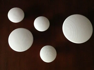 Mid-century Modern Design Natural Timber White Wall Coat Hooks Mushroom Hangers - Picture 1 of 12