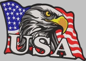 Eagle Head Flag Machine Embroidery Designs PES, JEF, HUS, EXP, VP3, VIp Jpg File - Picture 1 of 1