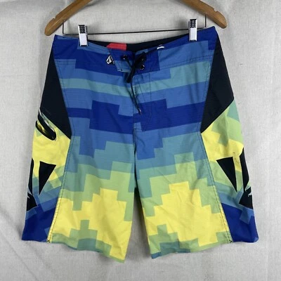 Volcom Men Swimwear 32 Yellow Board Shorts Outdoor Beach Surf Y2K Logo - Image 1 of 4