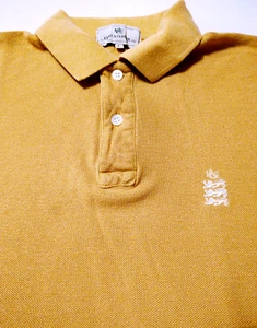 KENT & CURWEN Men's POLO Style 100% Cotton (L) Gold Pique Short Sleeve Shirt - Picture 1 of 5