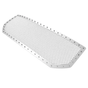 Fits 2016-2018 GMC Sierra 1500 Stainless Steel Rivet Studs Chrome Mesh Grille - Picture 1 of 3