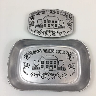 Bless This House Bread Tray and Trivet Set by Wilton Armetale  - Image 1 of 4