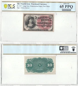 10 Cent 4th Issue Fractional Currency PCGS Gem-65 PPQ Fr. 1257 - Picture 1 of 1
