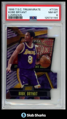 1998 TOPPS STADIUM CLUB #T13A KOBE BRYANT TRIUMVIRATE LUMINOUS PSA 8 - Изображение 1 из 4