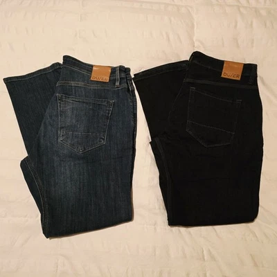 Lot 2 DUER Jeans Mens 33x30 Blue Denim L2X Relaxed Taper Stretch Dark Dry Pants - Image 1 of 4