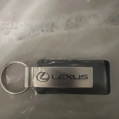 Lexus OEM Black Leather Key Chain Key Ring Dealer logo on back ( never used)  - Image 1 of 4