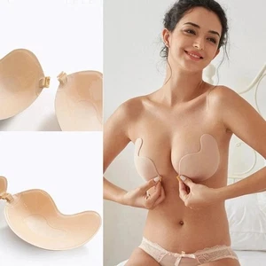 Strapless Backless Bra B Size – Push Up Sticky Silicone Bra Skin Tone Adhesive - Picture 1 of 6