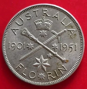 Australia 1951 Florin - Foto 1 di 2