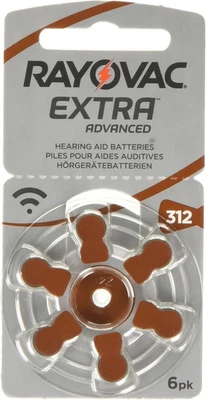 Rayovac Extra Advanced Hearing Aid Batteries, Size 312, Brown Tab, 60 Pack  - Image 1 of 4