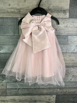 Monsoon Girls Dress Aged 12-18 Months Pink Tulle Bow Wedding Flower Girl - Image 1 of 4