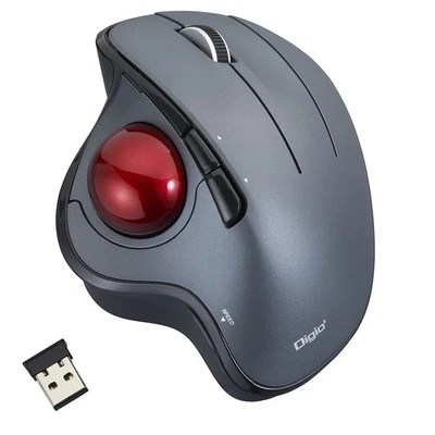 Nakabayashi Digio2 Trackball Mouse Adjustable Angle 5Button Optical Gray - Image 1 of 4