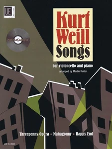 Kurt Weill Songs for Cello & Piano Intermediate Sheet Music Play-Along Book CD - Picture 1 of 1