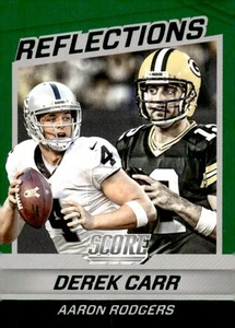 2016 Score #10 Aaron Rodgers / Derek Carr Reflections Green - Picture 1 of 2