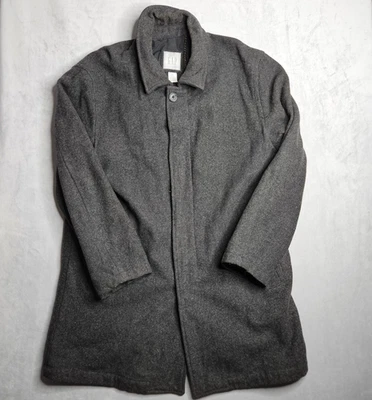 Gap Peacoat Mens XL Gray Wool Blend Button Up Pockets Single Vent Winter Classic - Image 1 of 4