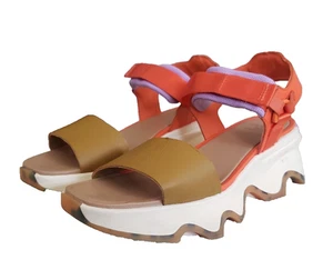 Sorel Kinetic Impact Y-Strap High Wedge Sandal Optimized Orange Women's Size 9 - Picture 1 of 11